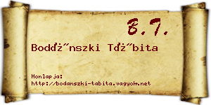 Bodánszki Tábita névjegykártya